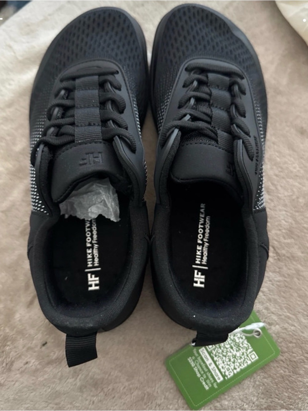 HF Footwear Women's Black Knit Lace-Up Athletic Sneakers